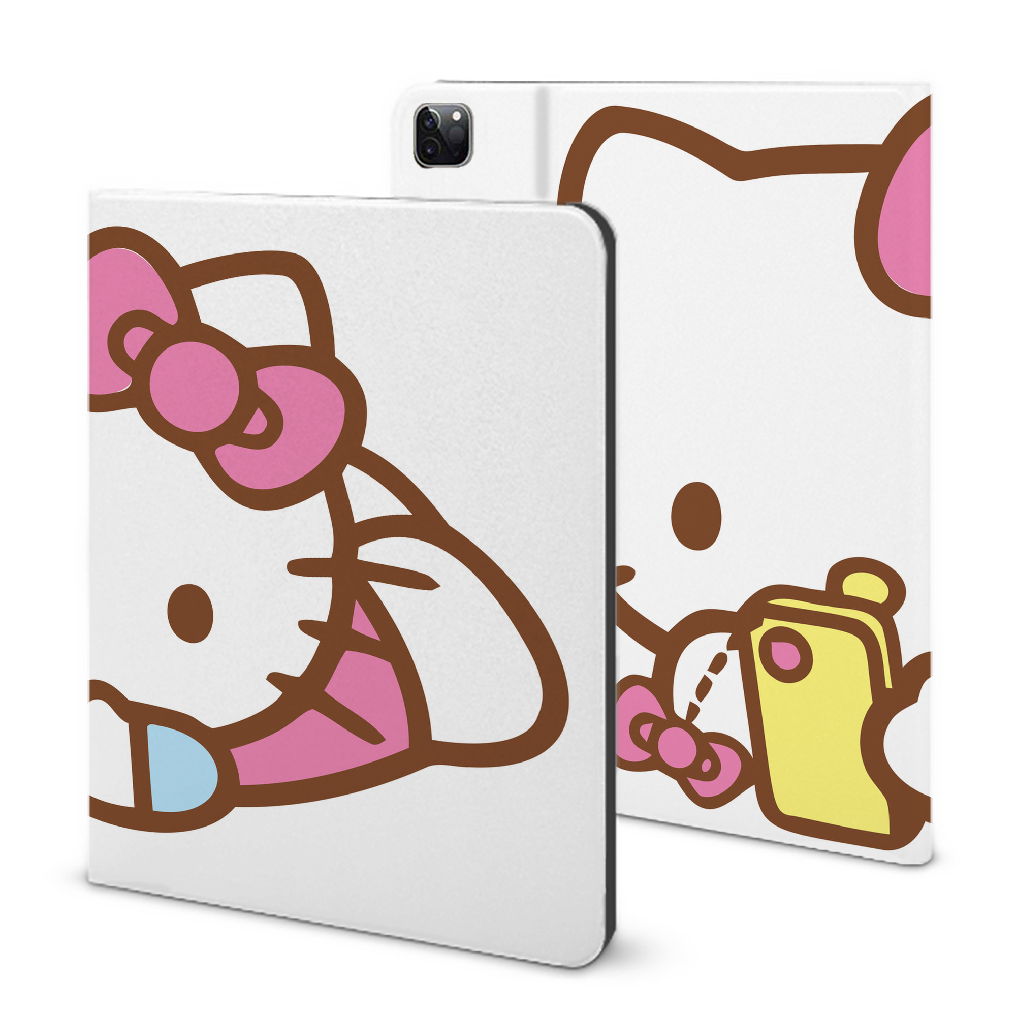 （画像用） Hello Kitty ハローキティ IPad ケース ブック型 PUレザー TPU 耐衝撃 軽量 薄型 ペン収納なし 全面保護 IPad 各モデル対応